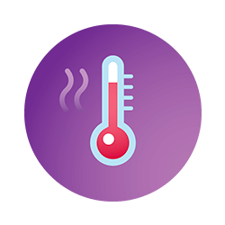 Icône de thermomètre dans un cercle bleu